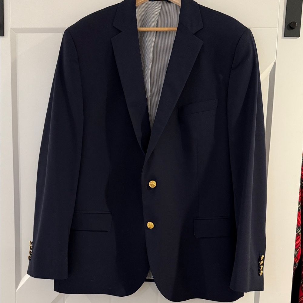 Brooks Brothers Dark Blue Blazer with Gold Accents